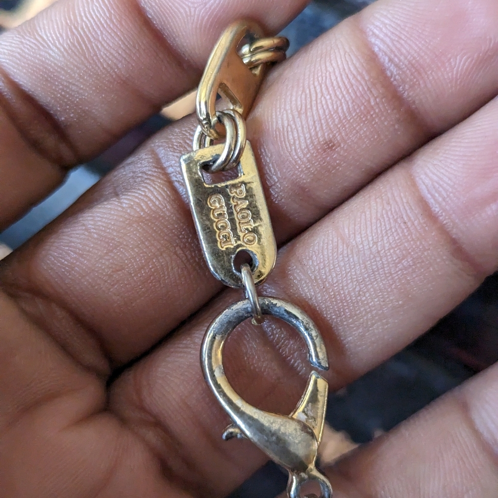 RARE‼️2PC💯GUCCI WEB DOOR-KNOCKER  CLIPS & NECKLACE BY PAOLO GUCCI - Picture 7 of 12